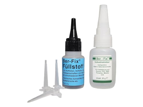 Ber-Fix Füllstoff Set M Schweißnaht Kleber aus Berlin schwarz aus 20g Industriekleber und 30g Granulat 2k Kleber extra stark Metall Kunststoff PVC ABS PLA + 3 Spitzen Ber-Fix Füllstoff Set M Schweißnaht Kleber aus Berlin schwarz aus 20g Industriekleber und 30g Granulat 2k Kleber extra stark Metall Kunststoff PVC ABS PLA + 3 Spitzen von Ber-Fix