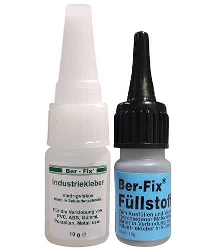 Ber-Fix Füllstoff Set S Schweißnaht Kleber aus Berlin schwarz aus 10g Industriekleber und 15g Granulat 2k Kleber extra stark Metall Kunststoff PVC ABS PLA von Ber-Fix
