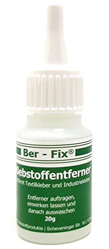 Ber-Fix Klebstoffentferner 20ml für Industriekleber/ Textilkleber/ Sekundenkleber von Ber-Fix