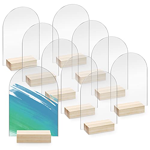 Bercoor 10 Stück 10 x 15 cm blanko klares Acrylschild mit Holzständern, gewölbte runde Oberseite, Acrylplatte, DIY Acrylbogen Tischnummern für DIY Namenskarte Geschenke Event Party Schild Dekoration Bercoor 10 Stück 10 x 15 cm blanko klares Acrylschild mit Holzständern, gewölbte runde Oberseite, Acrylplatte, DIY Acrylbogen Tischnummern für DIY Namenskarte Geschenke Event Party Schild Dekoration von Bercoor