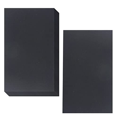 Bercoor 200 Stück Blanko 7,6 x 12,7 cm Karteikarten, Schwere Notizkarten Lernkarten für Büro, Schule Lernen, Schwarz von Bercoor