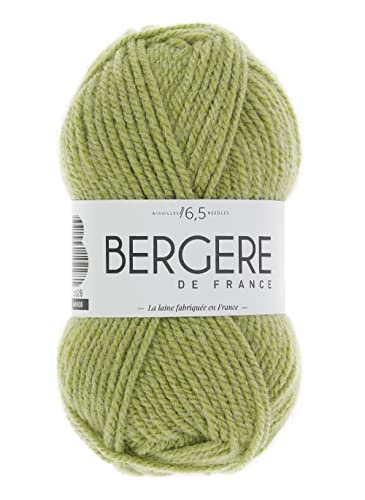 BERGÈRE DE FRANCE - BARISIENNE 7 Wolle - Strickgarn 100% Acryl, Öko-Tex zertifiziert - großes rundes Garn, sehr weich, 6,5 mm - vegane Wolle - Farbe Grün, ALGUE von Bergere de France