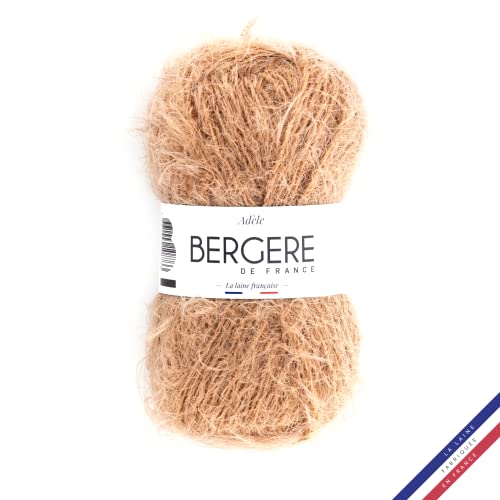 Bergère de France - ADÈLE Wolle zum stricken (50 g) - 72% polyamid - 4,5 mm - Ein Faden mit einem haarigen Effekt - Beige (LIEGE) von Bergere de France