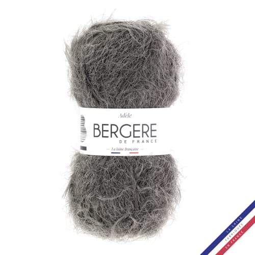 Bergère de France - ADÈLE Wolle zum stricken (50 g) - 72% polyamid - 4,5 mm - Ein Faden mit einem haarigen Effekt - Grau (ABÎME) von Bergere de France
