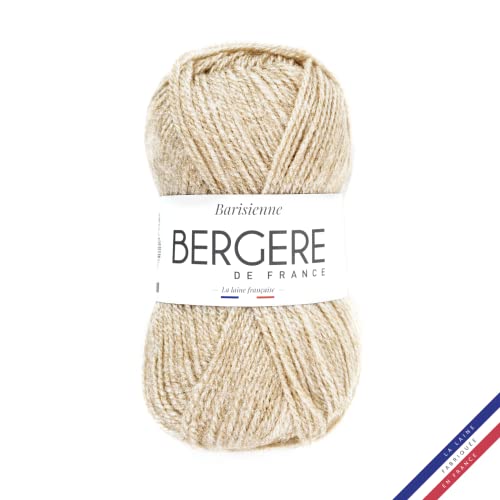 Bergère de France - BARISIENNE, Wolle zum stricken und häkeln (50g) - 100% Acryl - 4 mm - Sehr weicher Rundfaden - Beige (BLE) von Bergere de France