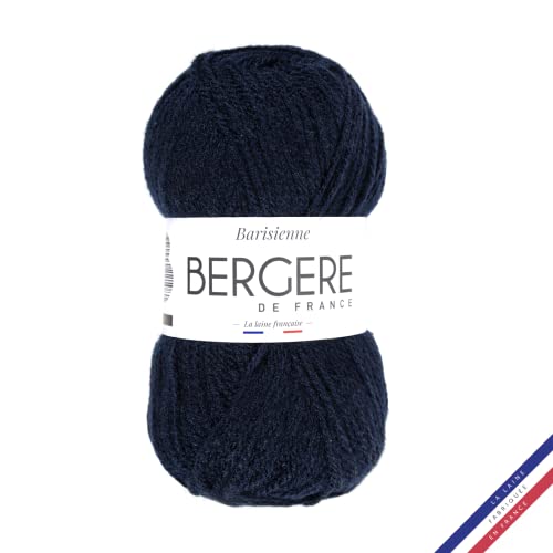 Bergère de France - BARISIENNE, Wolle zum stricken und häkeln (50g) - 100% Acryl - 4 mm - Sehr weicher Rundfaden - Blau (AMIRAL) von Bergere de France