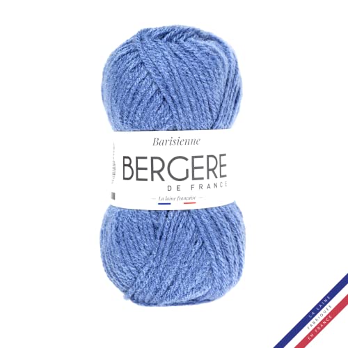 Bergère de France - BARISIENNE, Wolle zum stricken und häkeln (50g) - 100% Acryl - 4 mm - Sehr weicher Rundfaden - Blau (AZUR) von Bergere de France