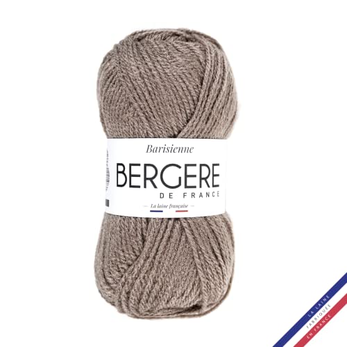 Bergère de France - BARISIENNE, Wolle zum stricken und häkeln (50g) - 100% Acryl - 4 mm - Sehr weicher Rundfaden - Braun (BROUSSAILLE) von Bergere de France