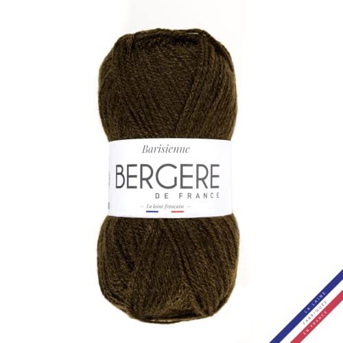Bergère de France - BARISIENNE, Wolle zum stricken und häkeln (50g) - 100% Acryl - 4 mm - Sehr weicher Rundfaden - Braun (MOUSSE) von Bergere de France