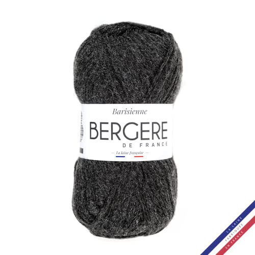 Bergère de France - BARISIENNE, Wolle zum stricken und häkeln (50g) - 100% Acryl - 4 mm - Sehr weicher Rundfaden - Grau (VITRAIN) von Bergere de France