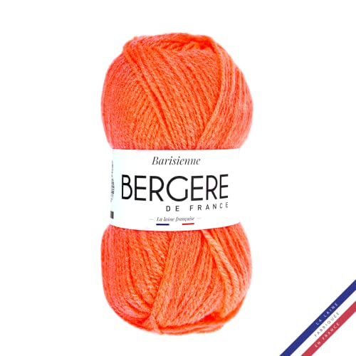 Bergère de France - BARISIENNE, Wolle zum stricken und häkeln (50g) - 100% Acryl - 4 mm - Sehr weicher Rundfaden - Orange (CAROTTE) von Bergere de France