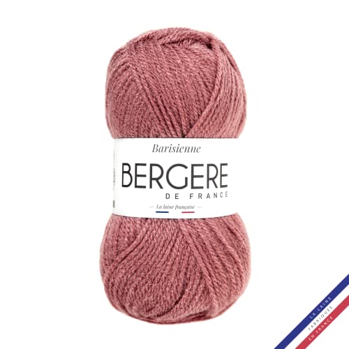 Bergère de France - BARISIENNE, Wolle zum stricken und häkeln (50g) - 100% Acryl - 4 mm - Sehr weicher Rundfaden - Rosa (BOIS DE ROSE) von Bergere de France