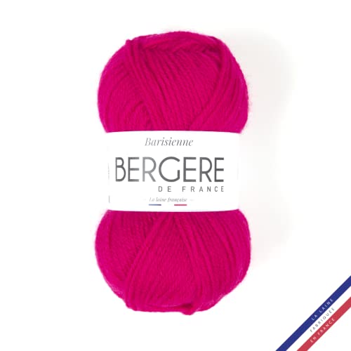 Bergère de France - BARISIENNE, Wolle zum stricken und häkeln (50g) - 100% Acryl - 4 mm - Sehr weicher Rundfaden - Rosa (PÉTUNIA) von Bergere de France