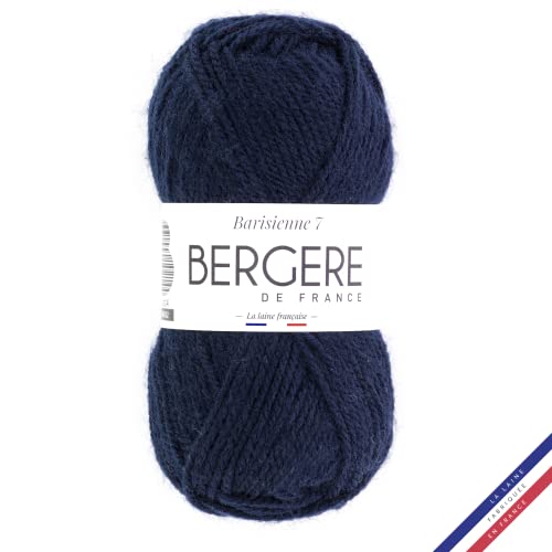 Bergère de France - BARISIENNE 7, Wolle zum stricken und häkeln (50g) - 100% Acryl - 6,5 mm - Weicher dicker runder Faden- Blau (CREPUSCULE) von Bergere de France