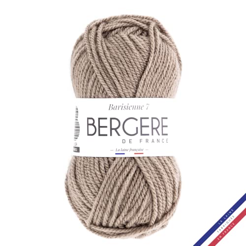 Bergère de France - BARISIENNE 7, Wolle zum stricken und häkeln (50g) - 100% Acryl - 6,5 mm - Weicher dicker runder Faden- Braun (STUC) von Bergere de France
