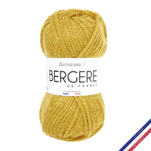 Bergère de France - BARISIENNE 7, Wolle zum stricken und häkeln (50g) - 100% Acryl - 6,5 mm - Weicher dicker runder Faden- Gelb (BANANIER) von Bergere de France