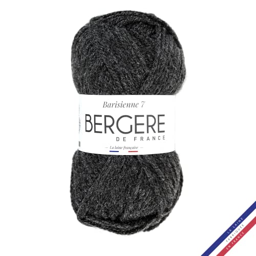 Bergère de France - BARISIENNE 7, Wolle zum stricken und häkeln (50g) - 100% Acryl - 6,5 mm - Weicher dicker runder Faden- Grau (RHINOCEROS) von Bergere de France