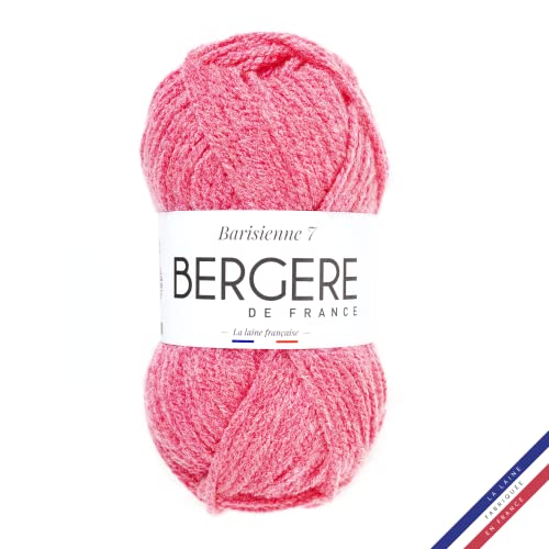Bergère de France - BARISIENNE 7, Wolle zum stricken und häkeln (50g) - 100% Acryl - 6,5 mm - Weicher dicker runder Faden- Rosa (AZALÉE) von Bergere de France