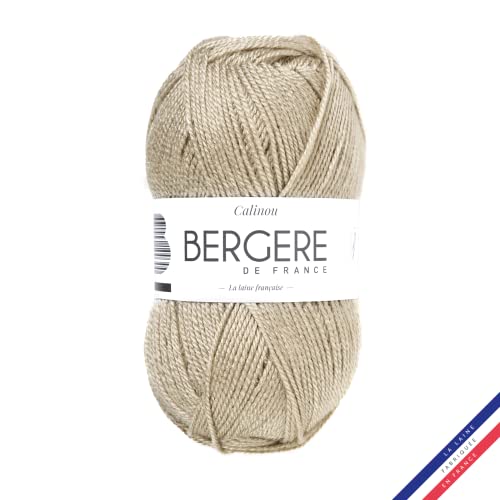 Bergère de France - CALINOU - Wolle zum stricken und häkeln (50g) - 25% Merinowolle - 5 mm - Ideal für die Babyausstattung - Braun (CHANVRE) von Bergere de France