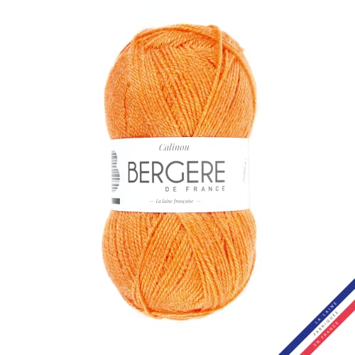 Bergère de France - CALINOU - Wolle zum stricken und häkeln (50g) - 25% Merinowolle - 5 mm - Ideal für die Babyausstattung - Gelb (MELON) von Bergere de France