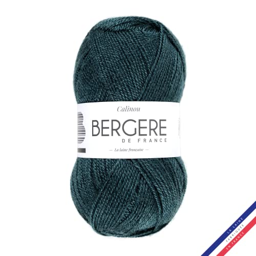 Bergère de France - CALINOU - Wolle zum stricken und häkeln (50g) - 25% Merinowolle - 5 mm - Ideal für die Babyausstattung - Grün (COBALT) von Bergere de France