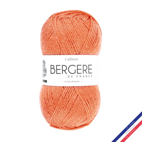 Bergère de France - CALINOU - Wolle zum stricken und häkeln (50g) - 25% Merinowolle - 5 mm - Ideal für die Babyausstattung - Orange (POTIRON) von Bergere de France