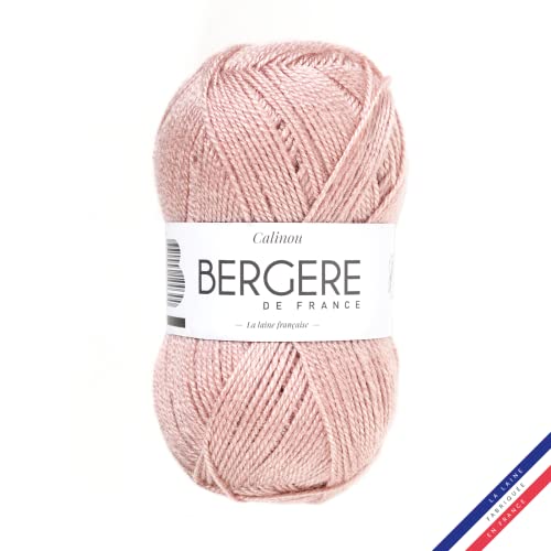 Bergère de France - CALINOU - Wolle zum stricken und häkeln (50g) - 25% Merinowolle - 5 mm - Ideal für die Babyausstattung - Rosa (DRAGEE) von Bergere de France