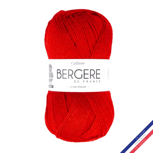 Bergère de France - CALINOU - Wolle zum stricken und häkeln (50g) - 25% Merinowolle - 5 mm - Ideal für die Babyausstattung - Rot (GRENADINE) von Bergere de France
