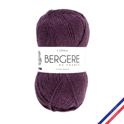 Bergère de France - CALINOU - Wolle zum stricken und häkeln (50g) - 25% Merinowolle - 5 mm - Ideal für die Babyausstattung - Violett (BETTERAVE) von Bergere de France