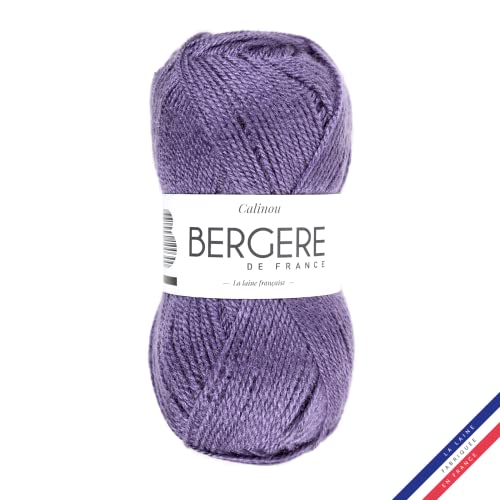 Bergère de France - CALINOU - Wolle zum stricken und häkeln (50g) - 25% Merinowolle - 5 mm - Ideal für die Babyausstattung - Violett (MANGANÈSE) von Bergere de France