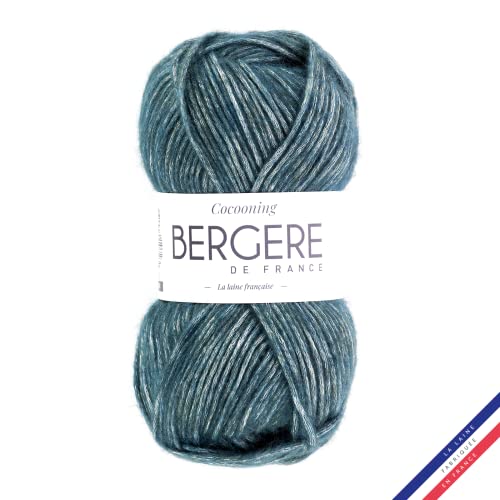 Bergère de France - COCOONING - Wolle zum stricken und häkeln (50g) - 27% Wolle - 6,5 mm - Glänzendes rundes Strickgarn - SAPIN (Grün) von Bergere de France