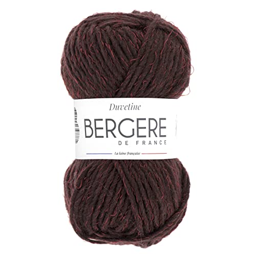 Bergère de France - DUVETINE - Wolle zum stricken und häkeln (50g) - 73% Acryl - 6,5 mm - Grobes, leicht meliertes Schurwollgarn - Violett (AUBERGINE) von Bergere de France