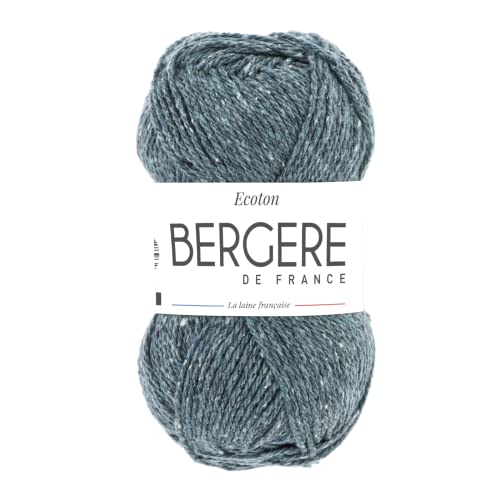 Bergère de France - ECOTON - Wolle zum stricken und häkeln (50g) - 100% recycelte Fasern - 3,5 mm - Ein umweltfreundliches und nachhaltiges Garn - Blau (INDIGO) von Bergere de France