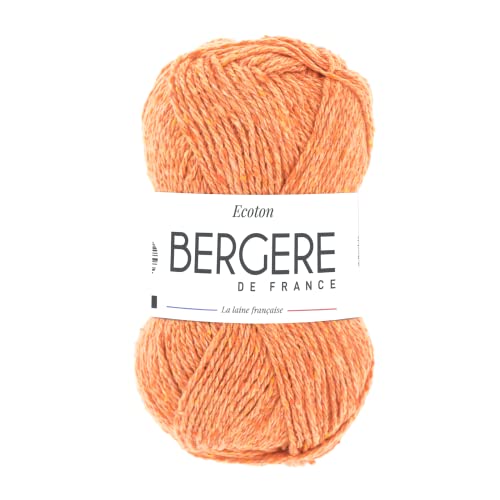Bergère de France - ECOTON - Wolle zum stricken und häkeln (50g) - 100% recycelte Fasern - 3,5 mm - Ein umweltfreundliches und nachhaltiges Garn - Orange (CURCUMA) von Bergere de France