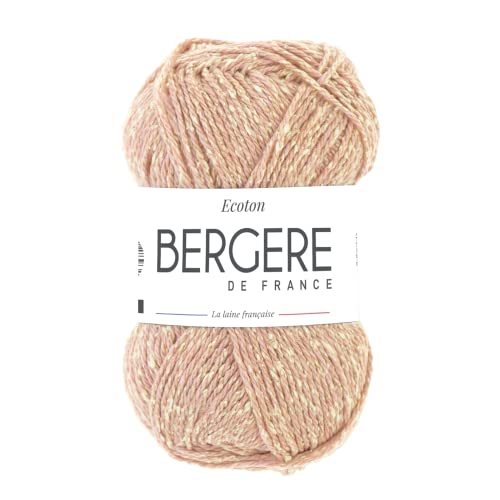 Bergère de France - ECOTON - Wolle zum stricken und häkeln (50g) - 100% recycelte Fasern - 3,5 mm - Ein umweltfreundliches und nachhaltiges Garn - Rosa (ROSE) von Bergere de France