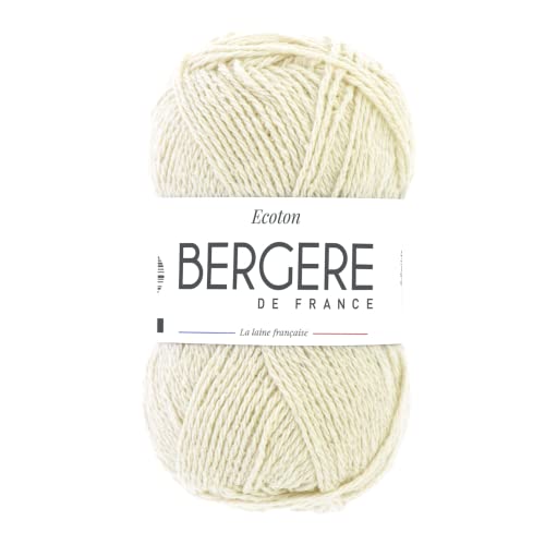 Bergère de France - ECOTON - Wolle zum stricken und häkeln (50g) - 100% recycelte Fasern - 3,5 mm - Ein umweltfreundliches und nachhaltiges Garn - Weiß (ECRU) von Bergere de France