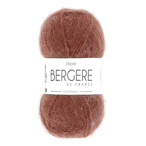Bergère de France - FLOCON Wolle zum stricken und häkeln (50 g) 56% gekämmte Wolle - 5 mm - Ein flauschiges und dampfförmiges Garn - Rot (CORAIL) von Bergere de France