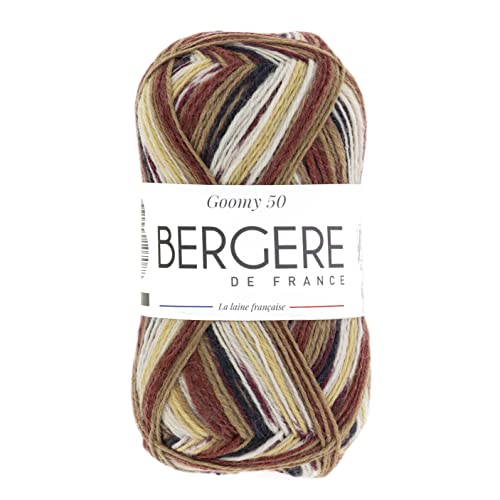 Bergère de France - GOOMY 50, Wolle zum stricken und häkeln (50g) aus 75% Schurwolle - 2,5 mm - Bedrucktes Garn, ideal für Socken - Bunt (CHÊNE) von Bergere de France