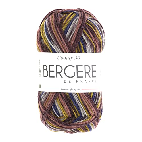 Bergère de France - GOOMY 50, Wolle zum stricken und häkeln (50g) aus 75% Schurwolle - 2,5 mm - Bedrucktes Garn, ideal für Socken - Bunt (FEUILLAGE) von Bergere de France