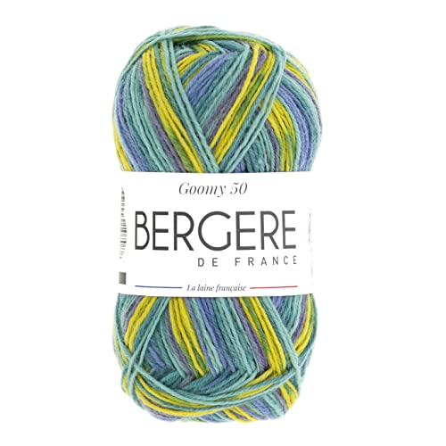 Bergère de France - GOOMY 50, Wolle zum stricken und häkeln (50g) aus 75% Schurwolle - 2,5 mm - Bedrucktes Garn, ideal für Socken - Bunt (PRAIRIE) von Bergere de France