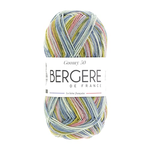 Bergère de France - GOOMY 50, Wolle zum stricken und häkeln (50g) aus 75% Schurwolle - 2,5 mm - Bedrucktes Garn, ideal für Socken - Bunt (TULIPE) von Bergere de France