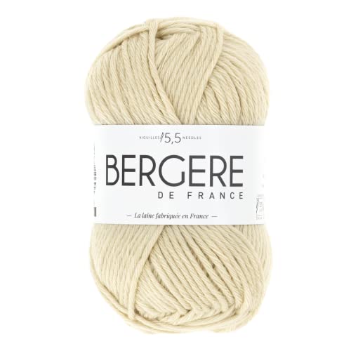 Bergère de France - IMAGE, Wolle zum stricken und häkeln (50g) 50% Merinowolle - 5,5 mm - dickes und weiches Garn, ideal zum Verdrehen - Beige (SABLE) von Bergere de France