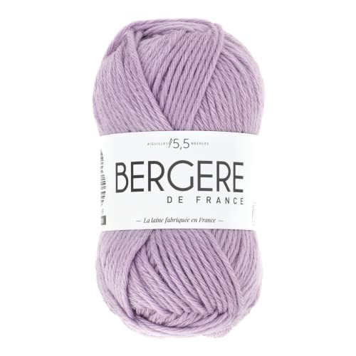 Bergère de France - IMAGE, Wolle zum stricken und häkeln (50g) 50% Merinowolle - 5,5 mm - dickes und weiches Garn, ideal zum Verdrehen - Rosa (LILAS) von Bergere de France