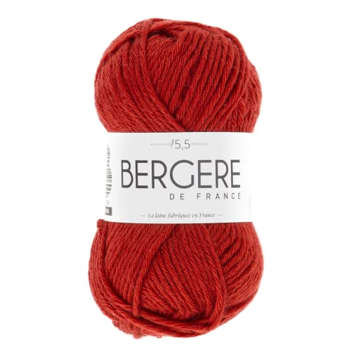 Bergère de France - IMAGE, Wolle zum stricken und häkeln (50g) 50% Merinowolle - 5,5 mm - dickes und weiches Garn, ideal zum Verdrehen - Rot (AUTOMNE) von Bergere de France