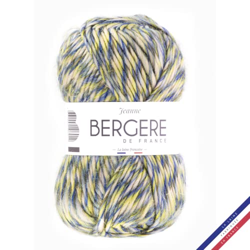 Bergère de France - JEANNE Wolle zum stricken und häkeln (100g) - 55% Wolle - 6,5 mm - Grobkörniger melierter Wollstrang - Beige (SABLE LAC) von Bergere de France