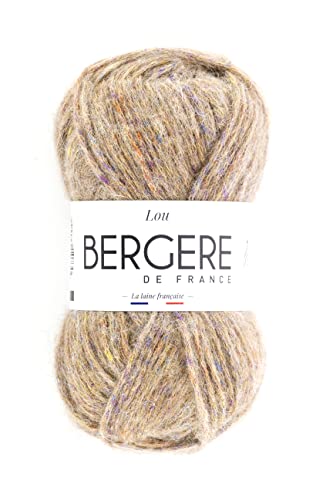 Bergère de France - LOU Wolle zum stricken und häkeln (50 g) - 64% Baumwolle - 5,5 mm - Ein natürlicher Faden - Beige (SABLE TWEED) von Bergere de France