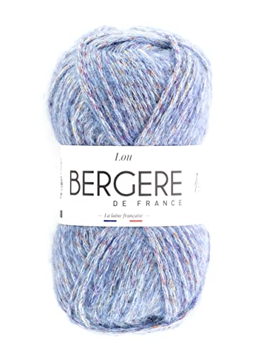 Bergère de France - LOU Wolle zum stricken und häkeln (50 g) - 64% Baumwolle - 5,5 mm - Ein natürlicher Faden - Blau (JEAN TWEED) von Bergere de France