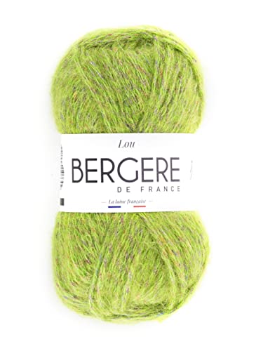 Bergère de France - LOU Wolle zum stricken und häkeln (50 g) - 64% Baumwolle - 5,5 mm - Ein natürlicher Faden - Grün (VERT TWEED) von Bergere de France