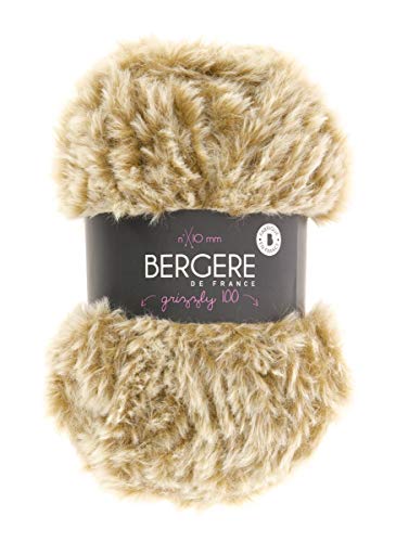 Wolle Bergere Grizzly 100 - Farbe Sable 100% Polyester, 65 m/100g von Bergere de France