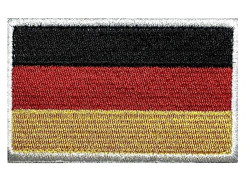 Gestickter Deutschland Flaggen Patch mit Klettrückseite 8 x 5 cm von Bergmannswald